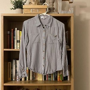 Striped button up long sleeve shirt